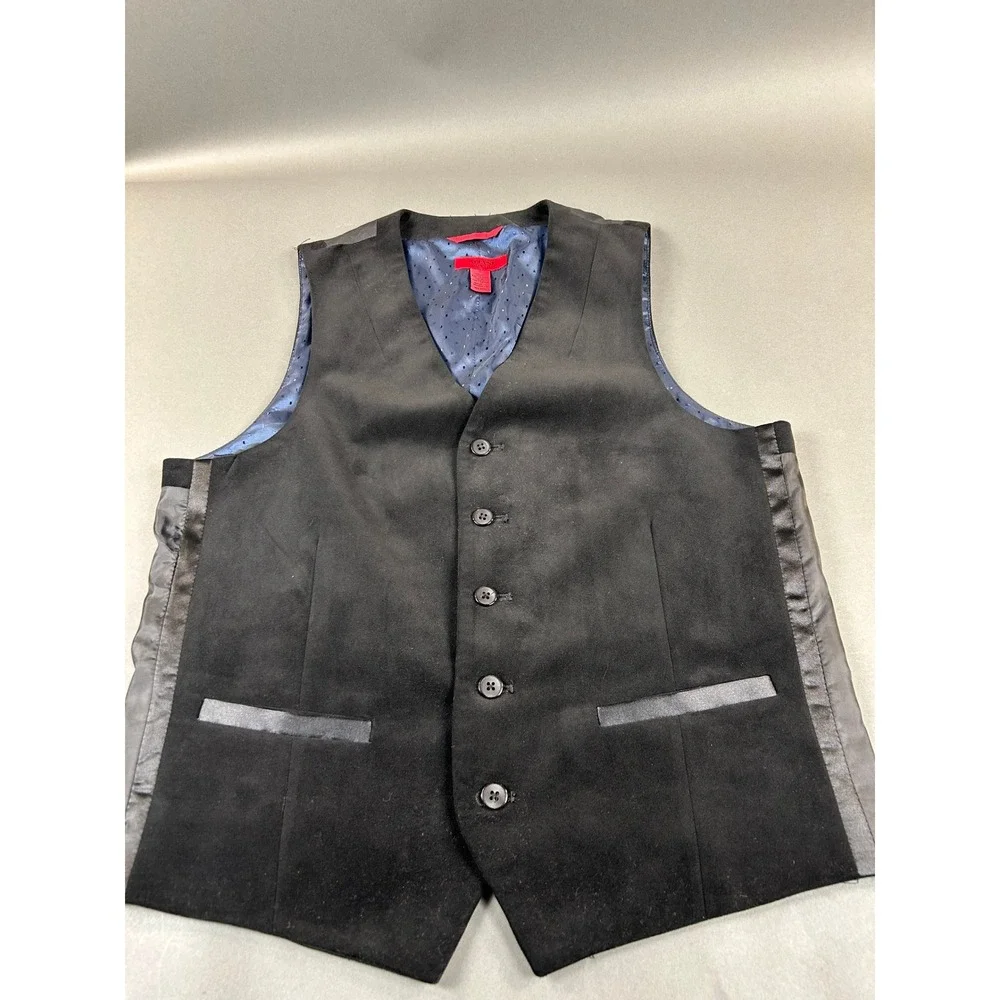 Alfani Slim Fit Mens Suit Vest Black Five Button Waistcoat Formal Size S